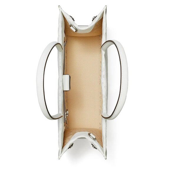 Tory Burch Small Ella Bio Perforated Tote – Blanc - Picture 5 of 11